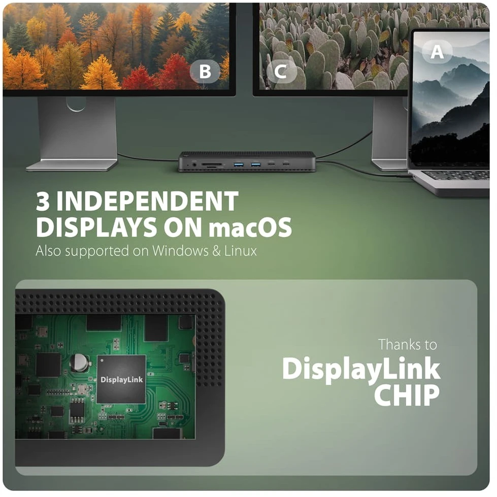 Axagon USB-C dokavimo stotis HMC-DL-KVM 12 viename + KVM 2 kompiuteriams, DisplayLink, 10 Gbps, 3x USB-A, 2x USB-C, 2x HDMI 4K/60Hz, DP, LAN 1 Gbps, SD/Micro SD, garso, PD 100 W