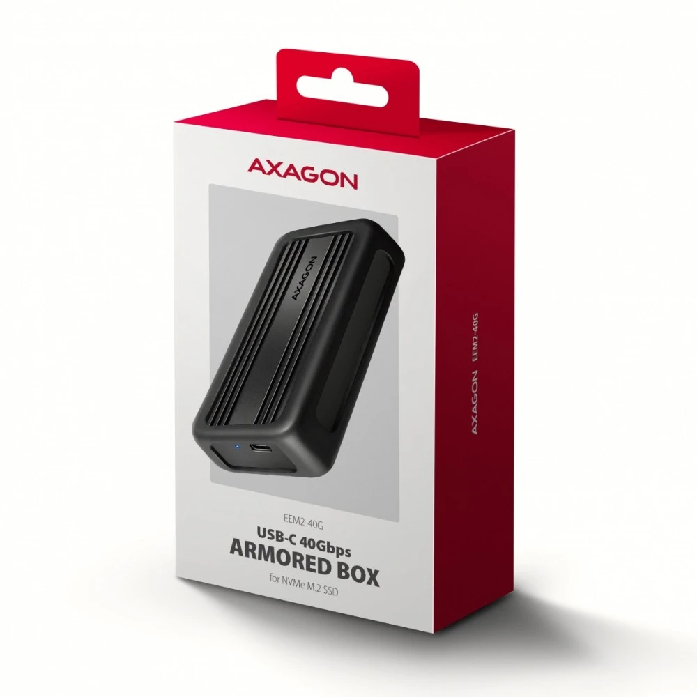 „AXAGON“ USB-C 40 Gbps išorinis korpusas, skirtas M.2 NVMe SSD | EEM2-40G