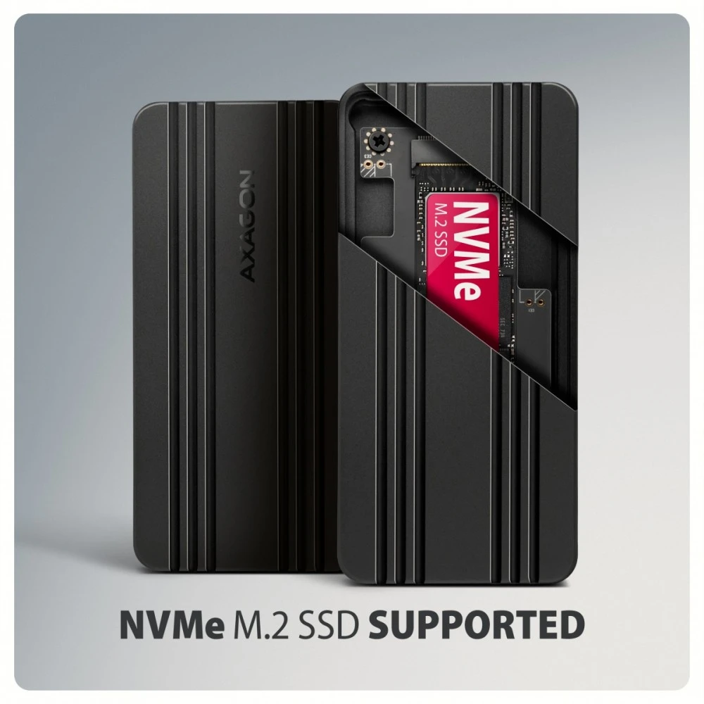 „AXAGON“ USB-C 40 Gbps išorinis korpusas, skirtas M.2 NVMe SSD | EEM2-40G