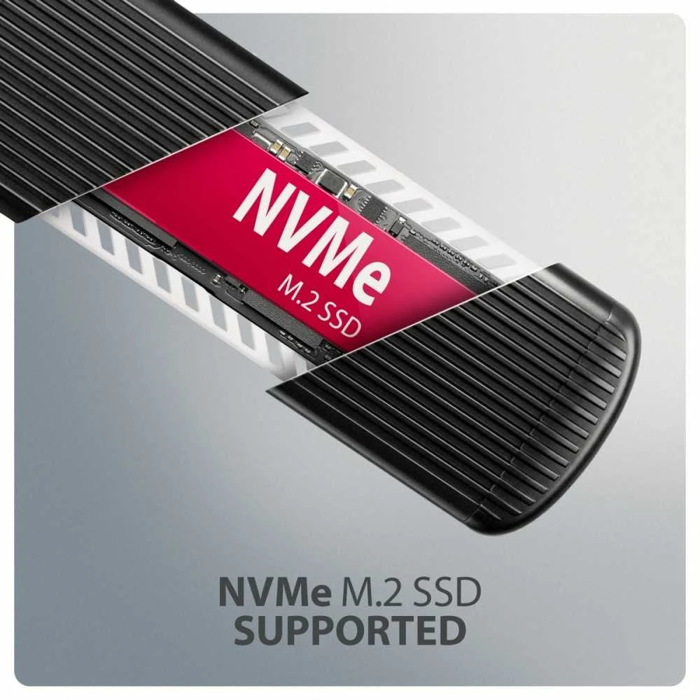 AXAGON EEM2-SC USB-C 3.2 Gen 2 - M.2 NVMe SSD 30-80mm box juodas