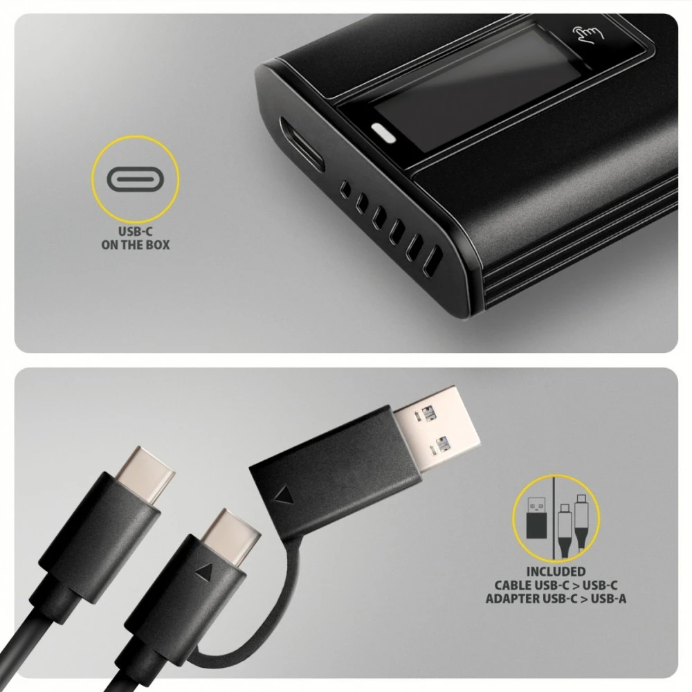 „Axagon EEM2-SD2B USB-C 10Gbps-M.2 NVMe ir SATA SSD“ ekrano dėžutė