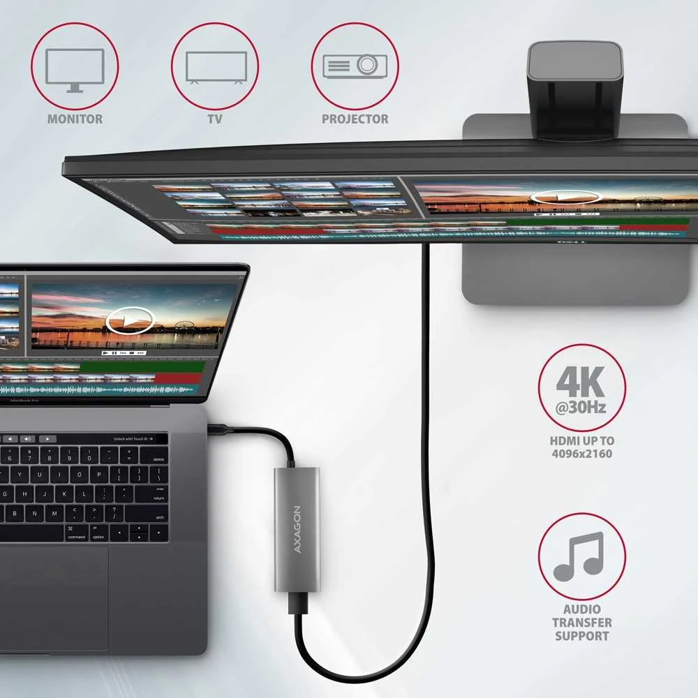 AXAGON kelių prievadų USB-C 10Gbps šakotuvas, 13 cm | HMC-5G21