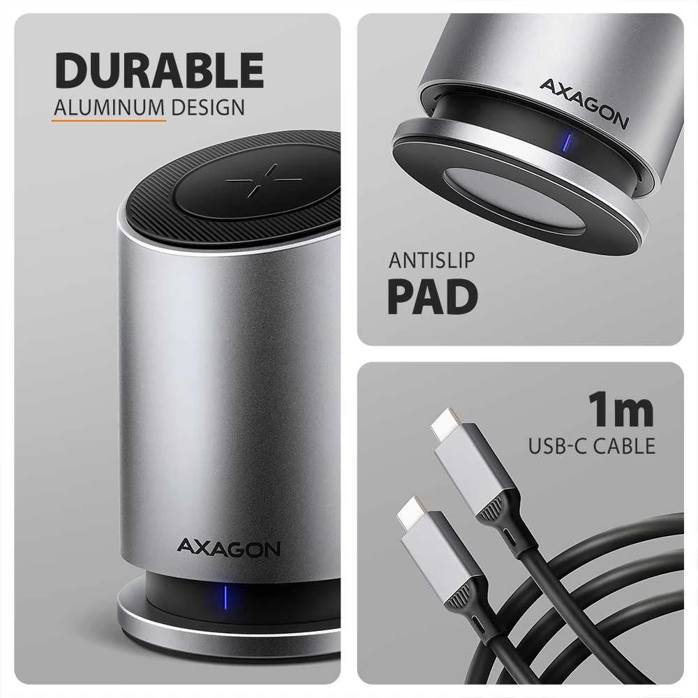 „AXAGON USB-C 10Gbps“ belaidis įkrovimo 9in1 šakotuvas | HMC-WL9