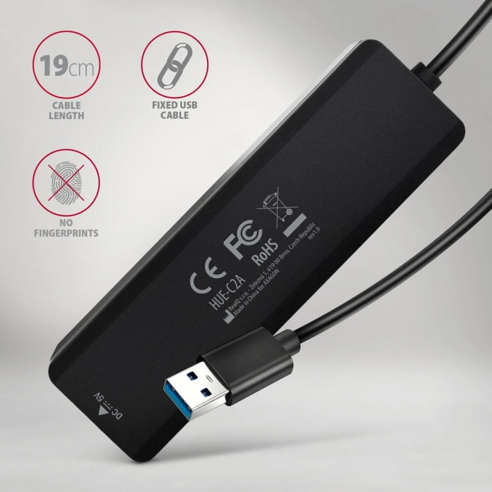 „Axagon HUE-C2C USB-C 5Gbps TRAVEL“ šakotuvas
