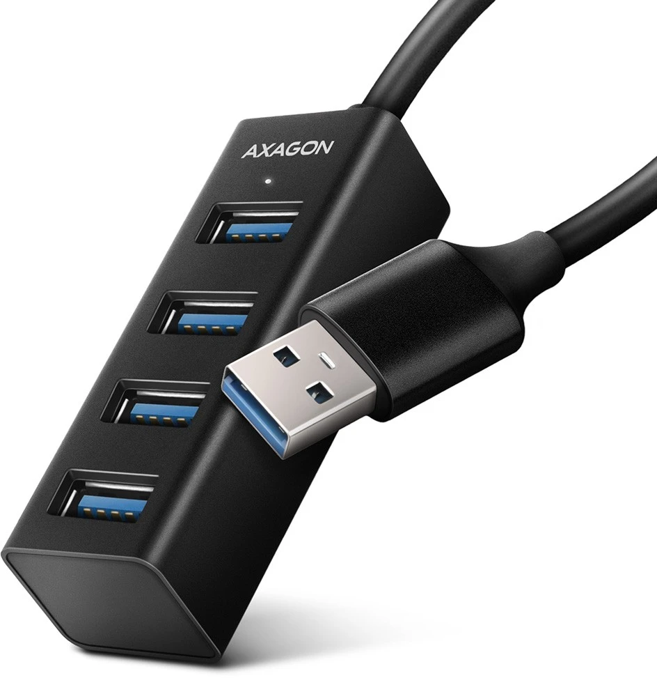 AXAGON Miniatiūrinis metalinis keturių prievadų USB 3.2 Gen 1 šakotuvas | HUE-M1A
