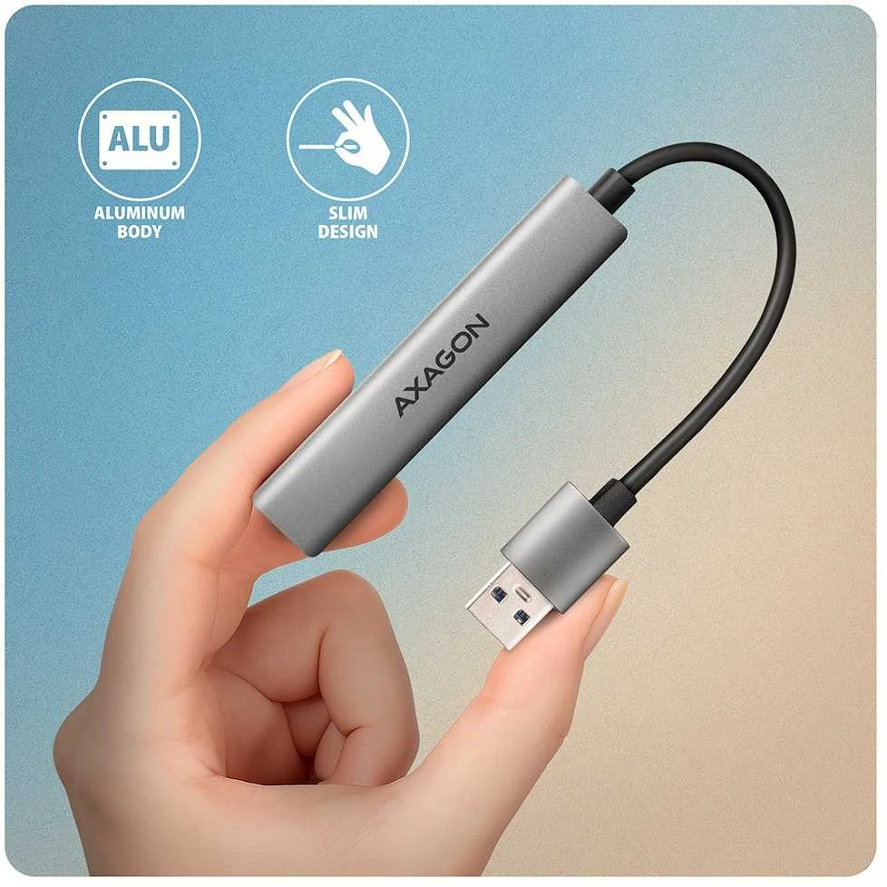 AXAGON ALU STRIP USB-A 4 prievadų šakotuvas | HUE-STA