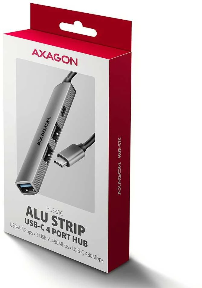 AXAGON ALU STRIP USB-C 4 prievadų šakotuvas | HUE-STC