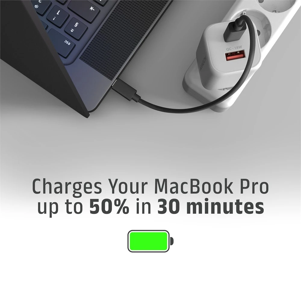 AXAGON ACU-PQ100W, GaN tinklo įkroviklis 100 W, USB-A + USB-C, PD3.0/PPS/QC4+/SFC2.0/Apple, balta