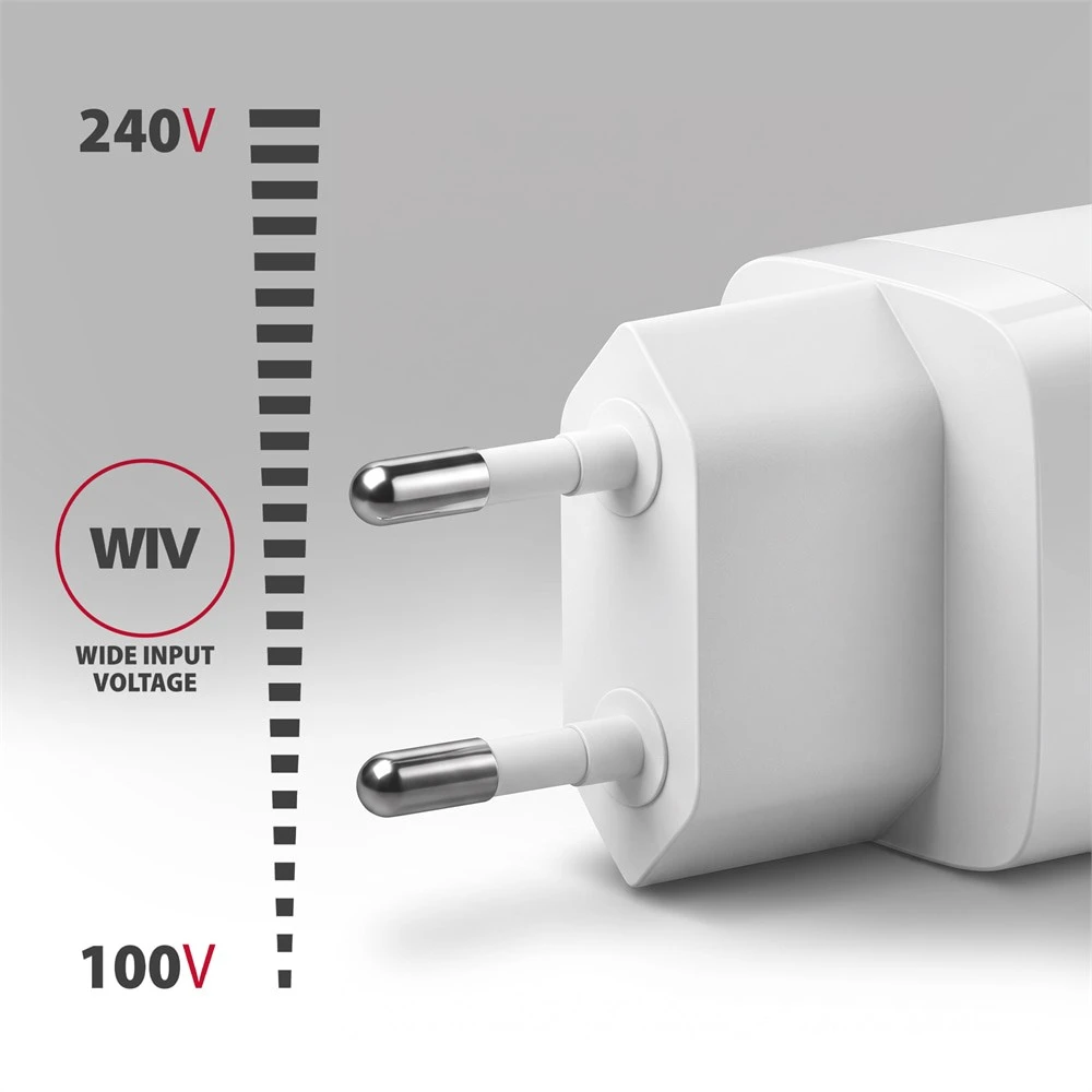 AXAGON ACU-PQ33W, GaN 33 W tinklo įkroviklis, USB-A + USB-C, PD3.0/PPS/QC4+/SFC2.0/Apple, balta