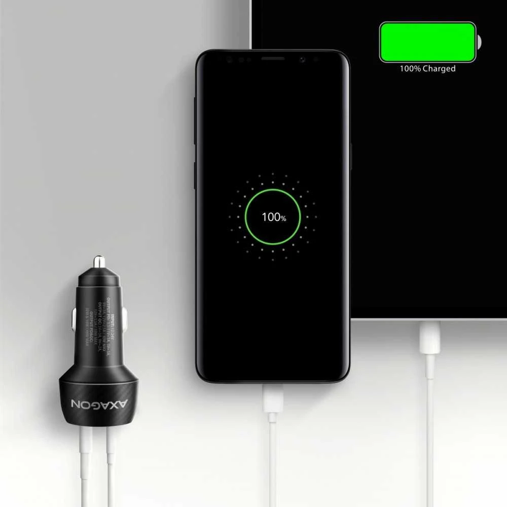 AXAGON automobilinis įkroviklis 48W, USB-A + USB-C, PD3.0/PPS/QC4+/SFC | PWC-PQ48