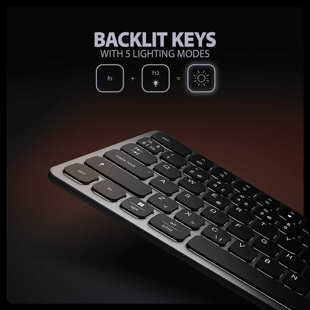 „Axagon HMC-KB-NRD“ USB-C 5 Gbps klaviatūra (JAV) 9in1 šakotuvas – Šiaurės šalių. HDMI, PD ir 3 USB-A jungtys. USB-C laidas, 60 cm.