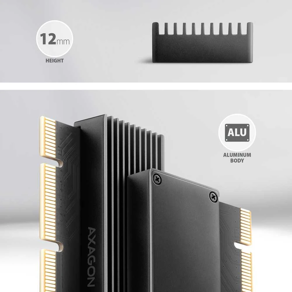Axagon Pcem2-xs vidinis adapteris pcie x16, m.2 nvme, aušintuvas