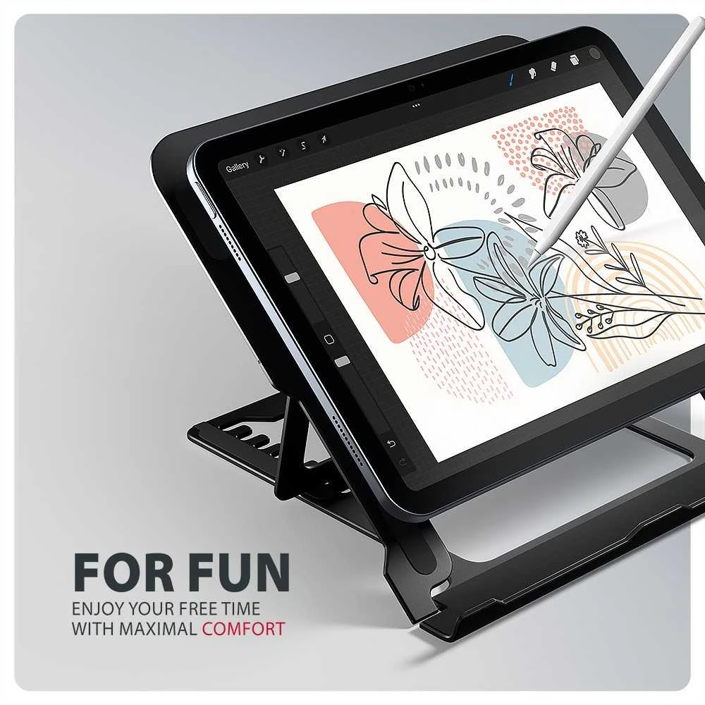 AXAGON STND-LAB Nešiojamas kompiuteris Stand, height-adjustable, foldable, aliuminio – juodas