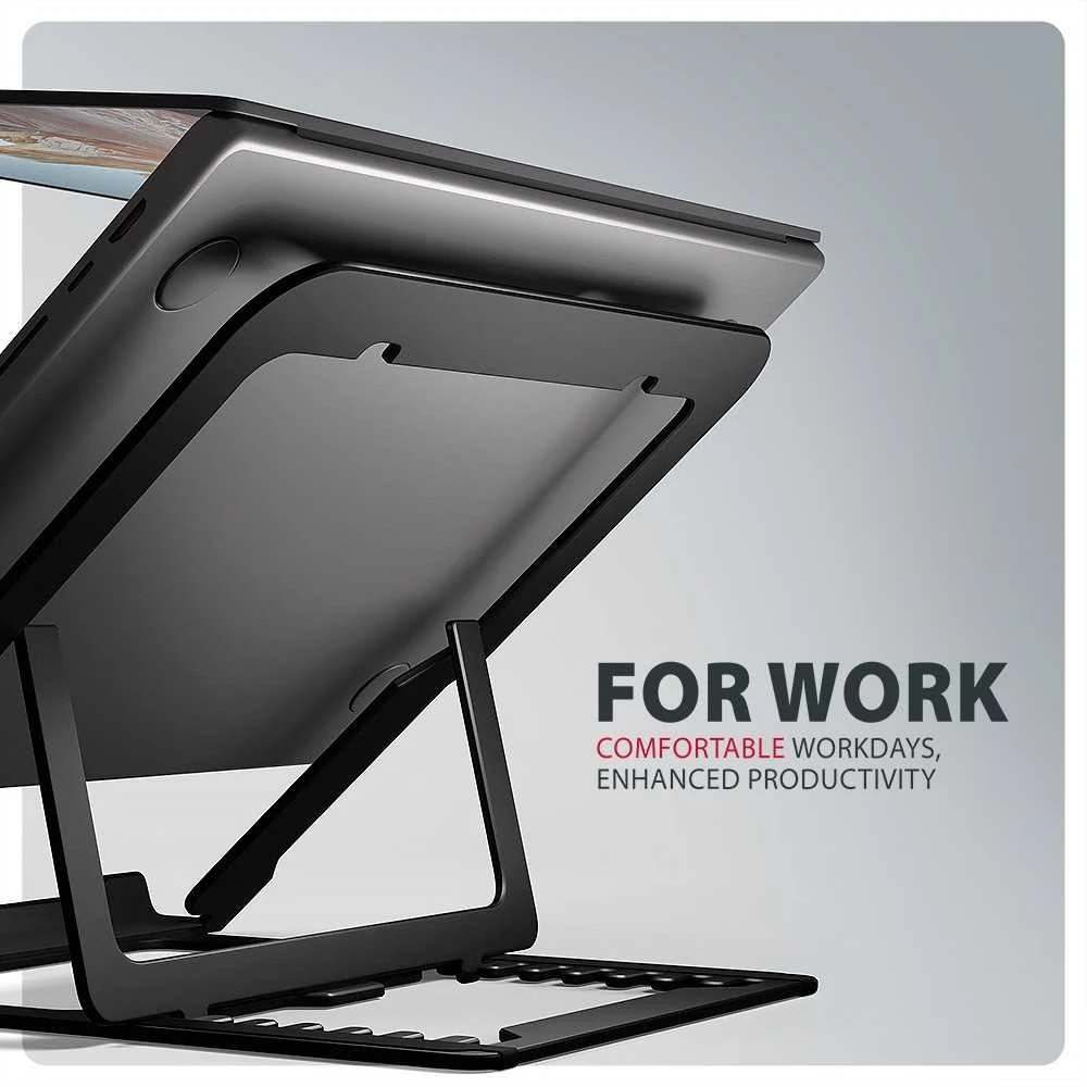 AXAGON STND-LAB Nešiojamas kompiuteris Stand, height-adjustable, foldable, aliuminio – juodas