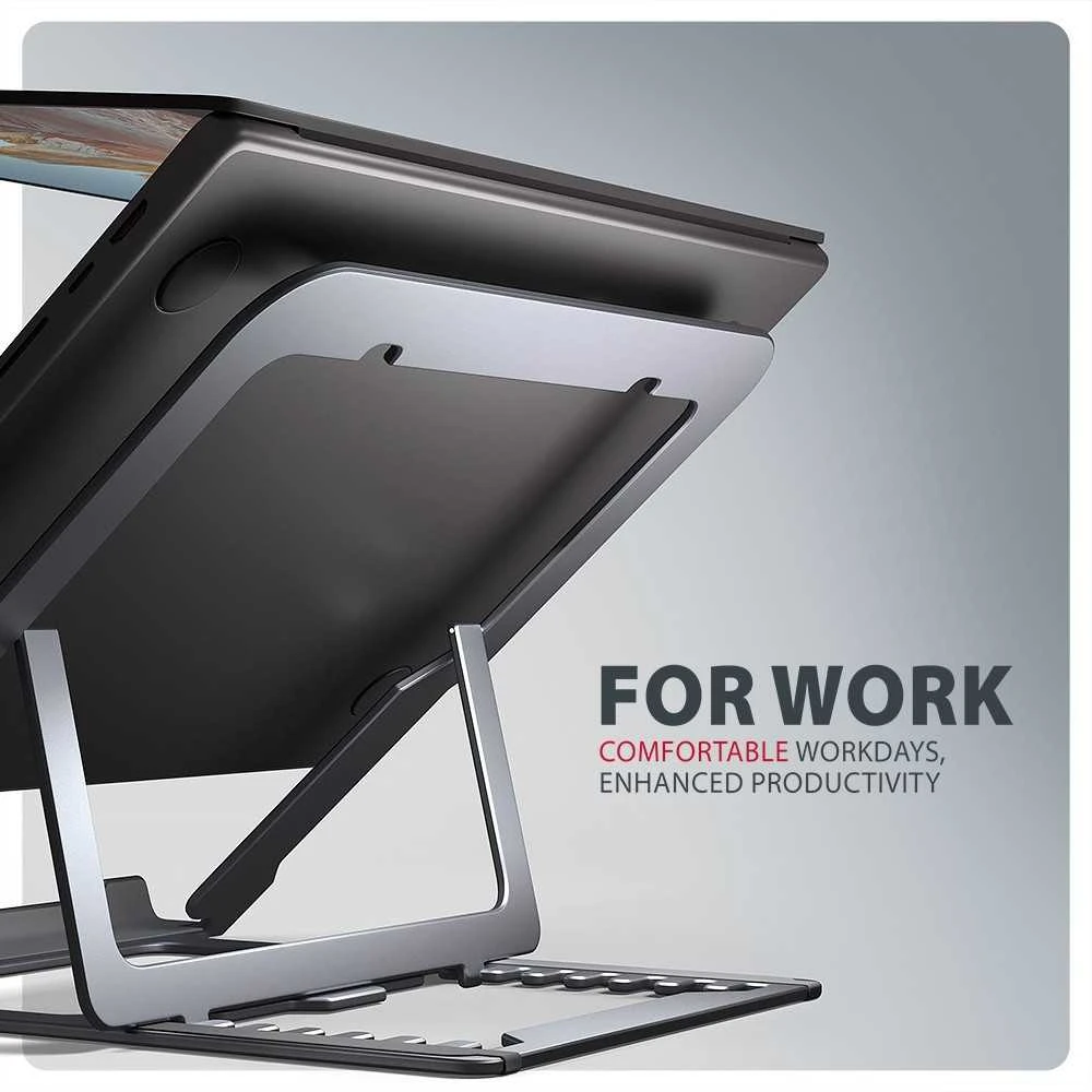 AXAGON STND-LAG Nešiojamas kompiuteris Stand, height-adjustable, foldable, aliuminio – pilkas