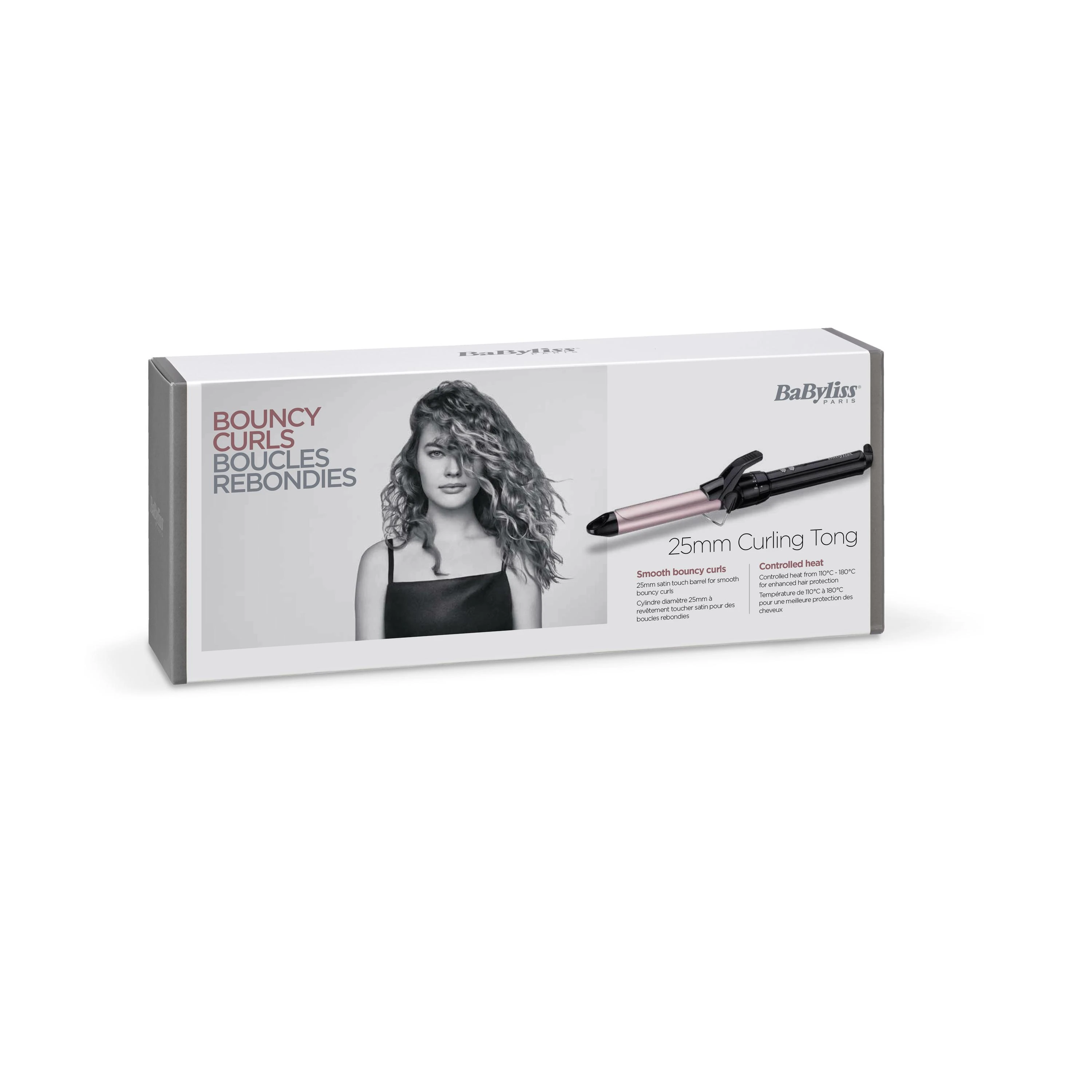 BABYLISS Plaukų garbanojimo žnyplės C325E Sublim Touch Curling Iron Barrel diameter 25 mm, Temperature (min) 150 °C, Temperature (max) 180 °C, Number of heating levels 10, Ekranas No, Juodas/pink, Yes, Yes, Yes