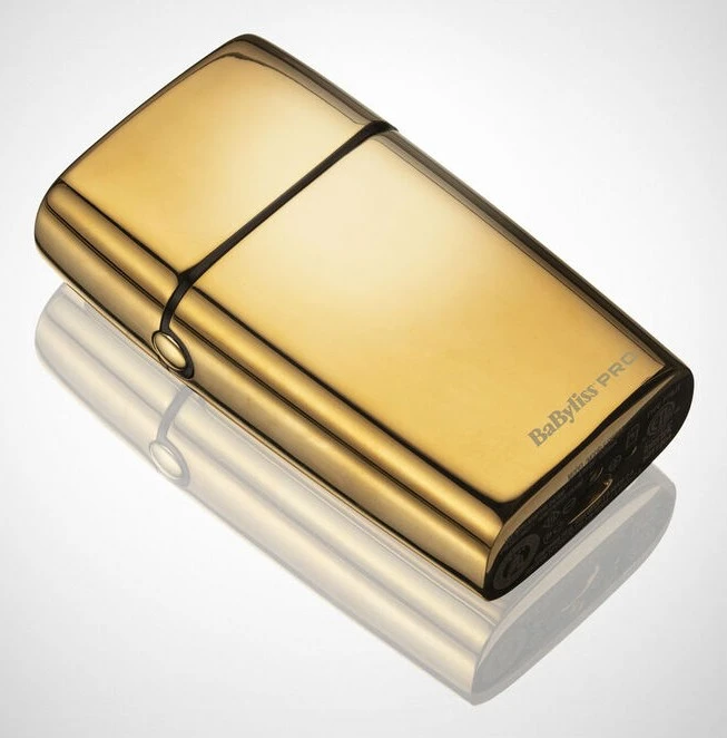 Mobili įkraunama plaukų skutimo mašinėlė BaByliss PRO Double Foil Metal Shaver Gold FXFS2GE, aukso spalvos