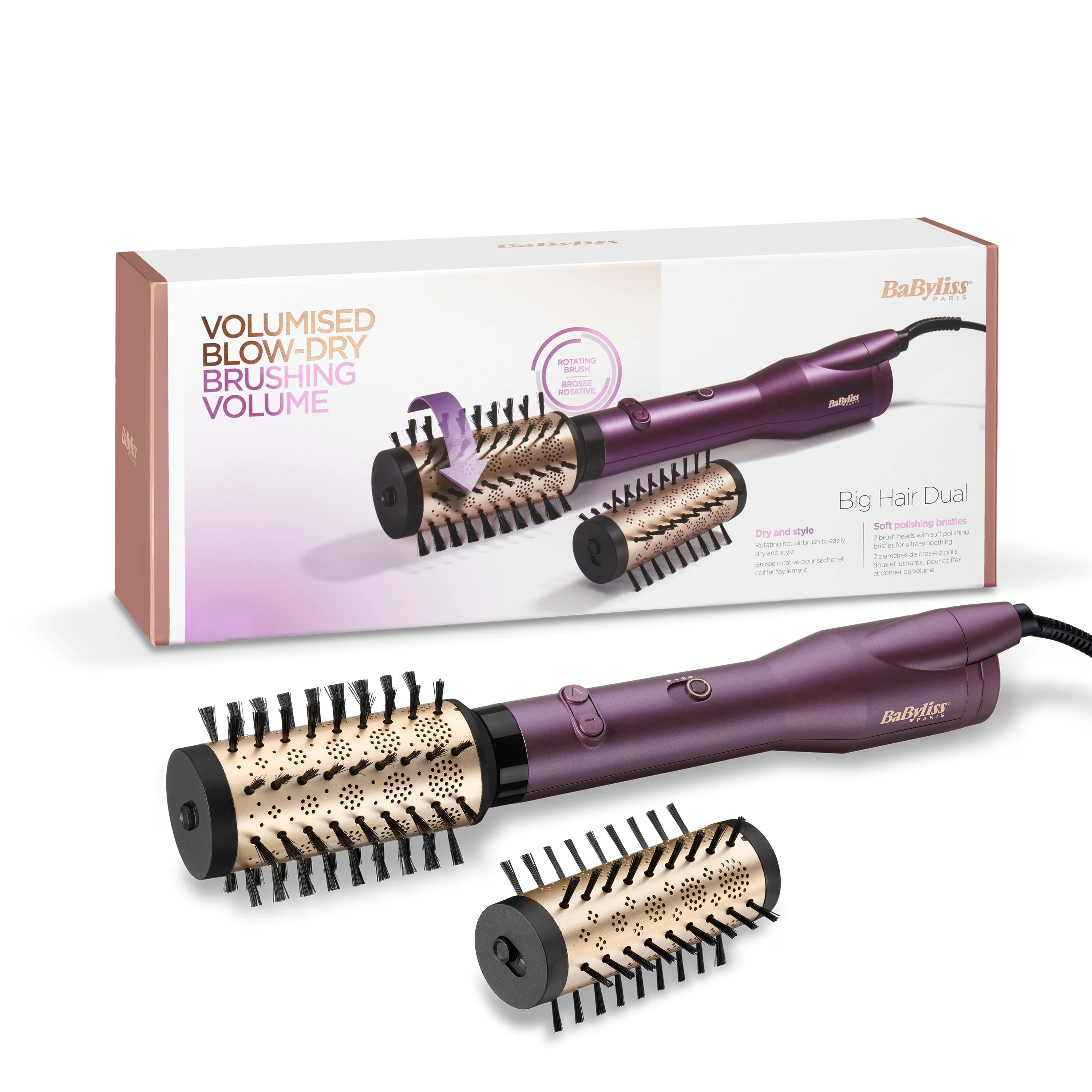 Plaukų formavimo šukos BABYLISS AS950E, Rožinio aukso spalvos