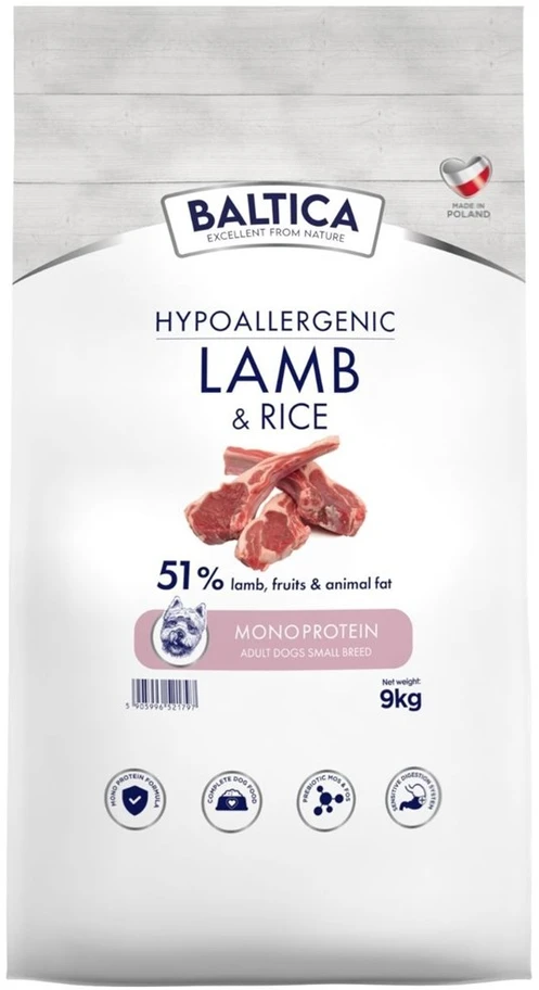 BALTICA Nutraceutic ėriena with ryžiai Small breed Mono - dry dog food - 9kg