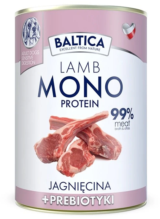BALTICA Nutraceutic Monoprotein ėriena with prebiotics – drėgnas ėdalas šunims – 400g