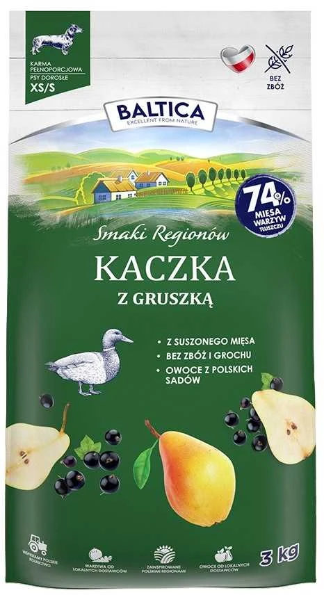 Baltic Agro BALTICA Smaki regionów Small breeds antiena with pear – sausas Maistas šunims – 3kg