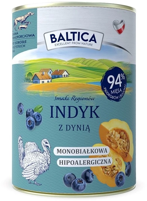 BALTICA Smaki regionów kalakutiena with pumpkin – drėgnas ėdalas šunims – 400g