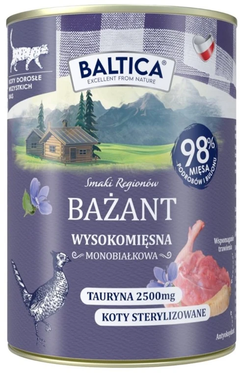 BALTICA SMAKI REGIONÓW Suaugęs katinas Fazanas 400g