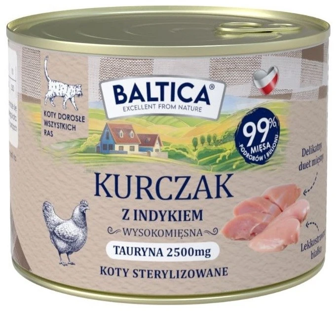 BALTICA Smaki regionów vištiena with kalakutiena – šlapias kačių maistas – 185g