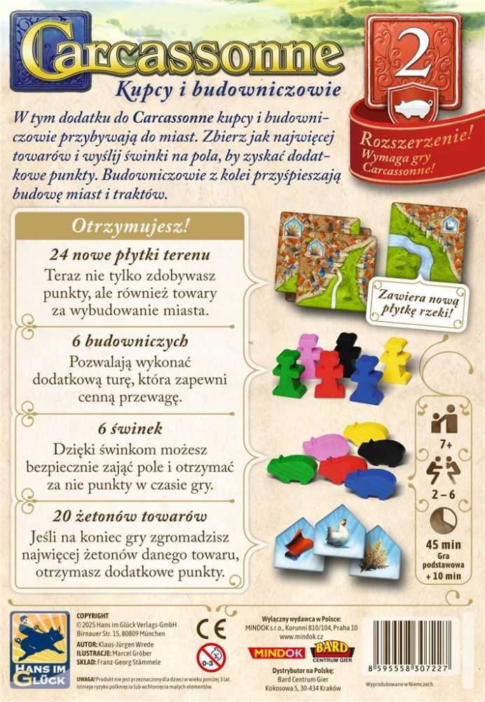Bard Centrum Gier Stalo žaidimo Carcassonne priedas pirkėjai ir statytojai 3 leidimas