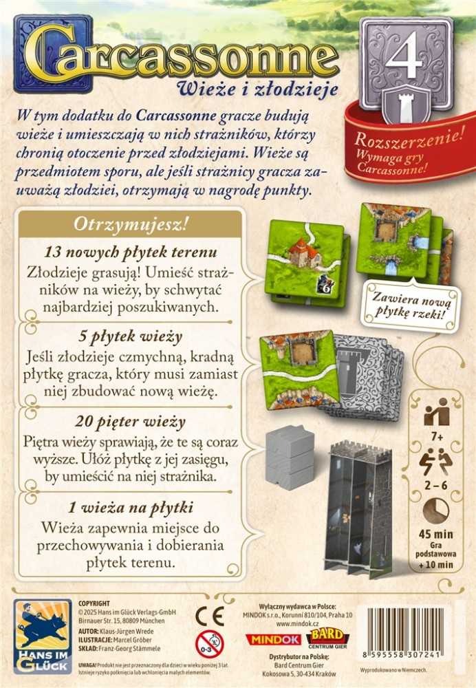 Bard Centrum Gier Stalo žaidimas Carcassonne 4 bokštai ir vagys 3 leidimas