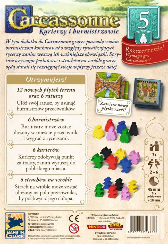 Bard Centrum Gier Stalo žaidimas Carcassonne 5 kurjeriai ir burmistrai 3 leidimas