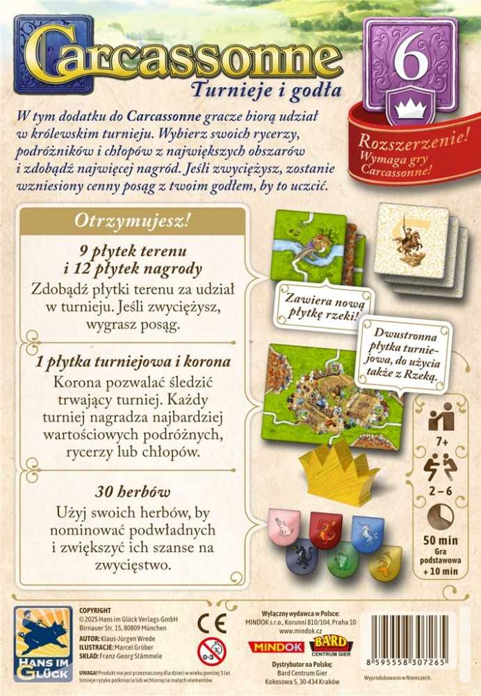 Bard Centrum Gier Stalo žaidimas Carcassonne 6 turnyrai ir herbiniai ženklai 3 leidimas