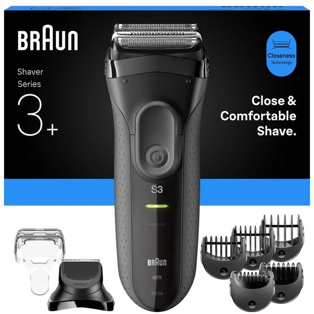 Barzdaskutė Braun Series 3+ 3000BT, juoda