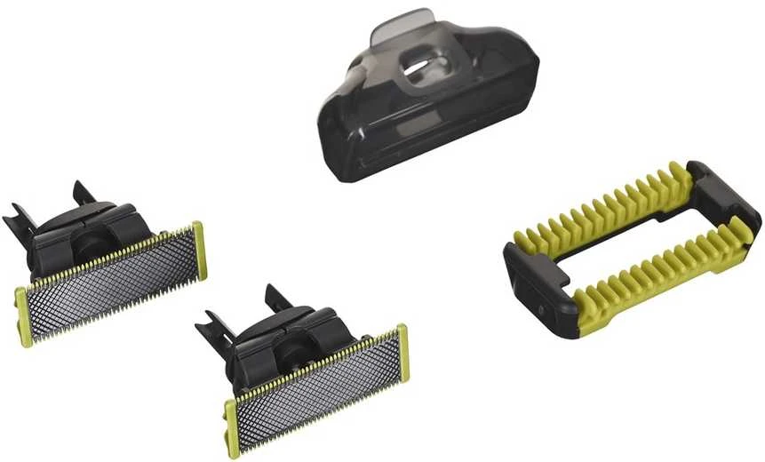 Barzdaskutė „Philips Norelco OneBlade QP2824/10“ vyriškas skustuvas su tinklelio formos skustuvu, žalsvai žalia spalva