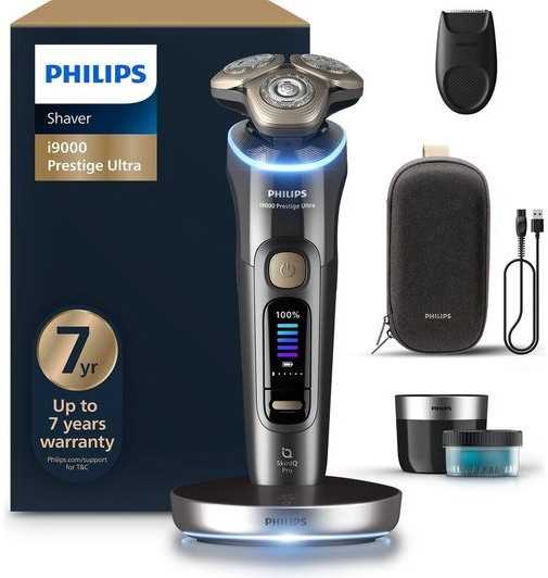 „Philips i9000 Prestige Ultra XP9402/31“ elektrinis skustuvas drėgnam ir sausam skutimui su „SkinIQ Pro“