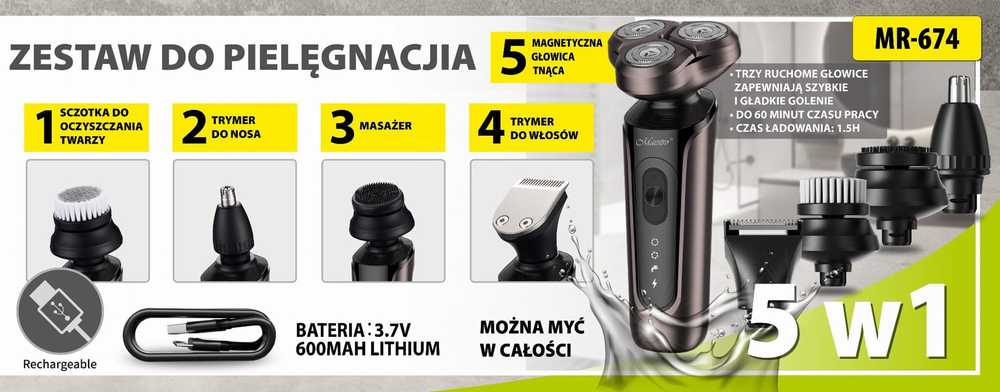 MAESTRO MR-674 5 viename USB skutimosi rinkinys
