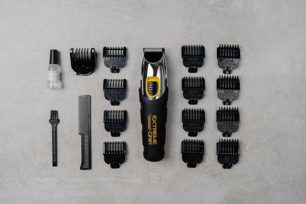 Barzdaskutė Barzdos kirpimo mašinėlė - WAHL Extreme Grip, 12 Ilgio Nustatymai, Juoda