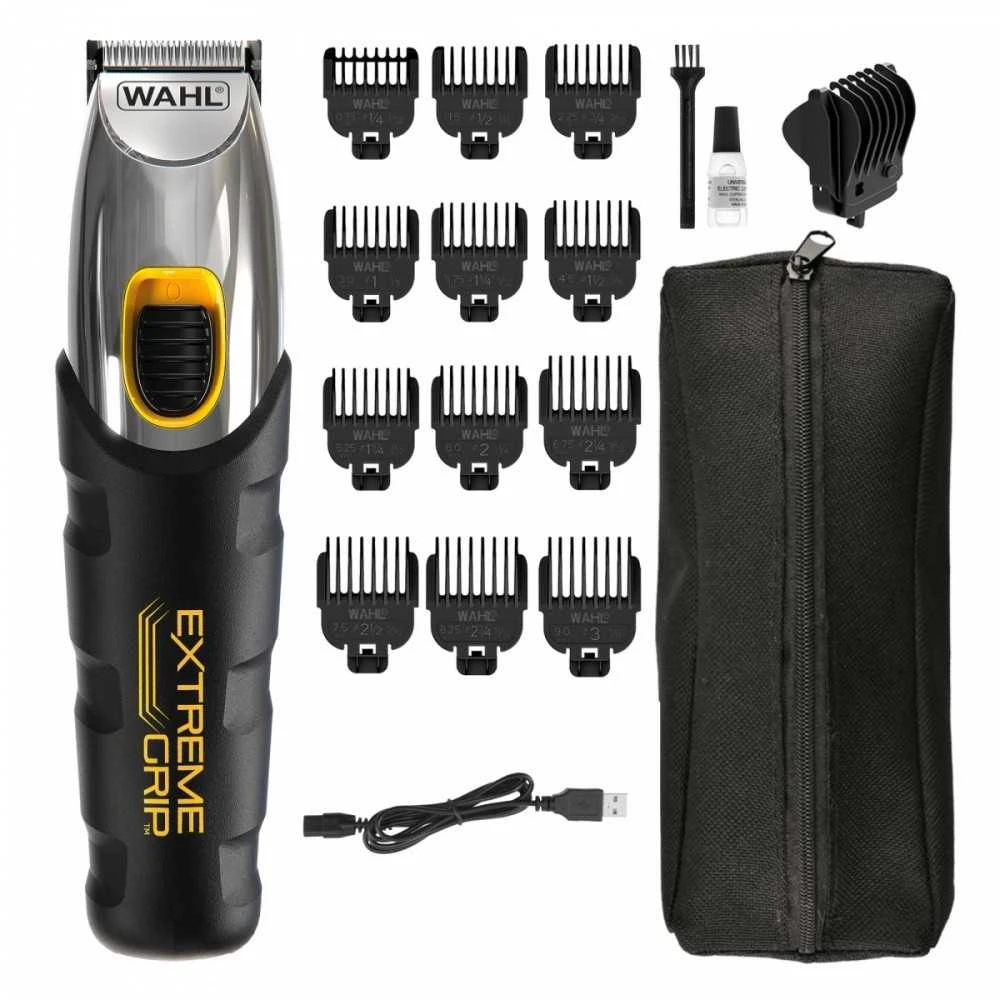 Barzdaskutė Barzdos kirpimo mašinėlė - WAHL Extreme Grip, 12 Ilgio Nustatymai, Juoda