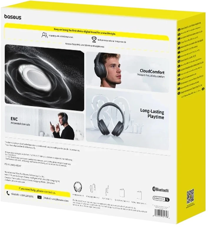 Ausinės BASEUS BASS BH1 LITE Juodas
