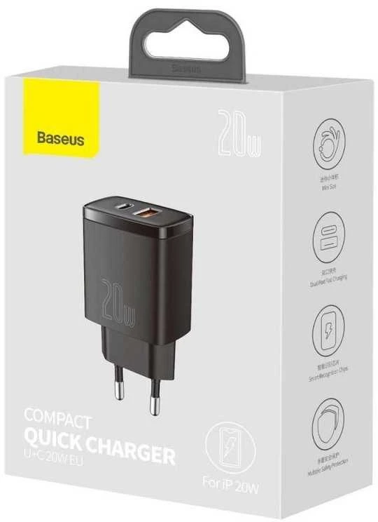 Baseus kroviklis jungiama į tinklą usb, usb-c (juoda)