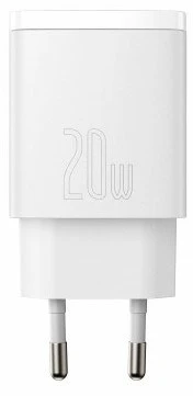 Įkroviklis Baseus Compact Quick Charger 20W USB-C/USB-A baltas CCXJ-B02