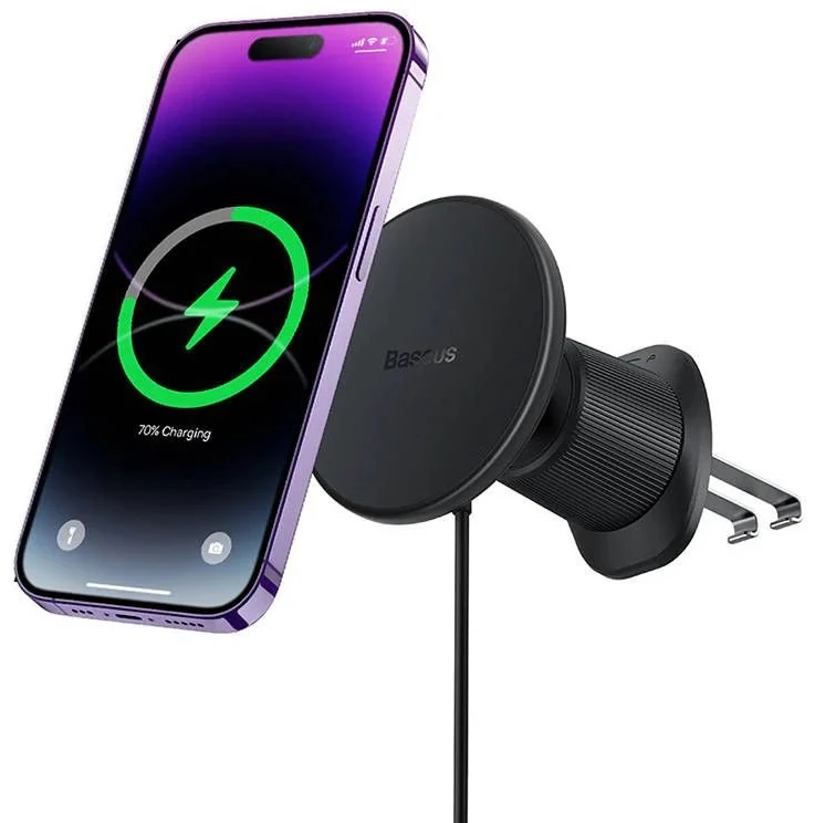 Magnetinis automobilinio telefono laikiklis Baseus su belaidžiu įkrovimu CW01 (juodas)