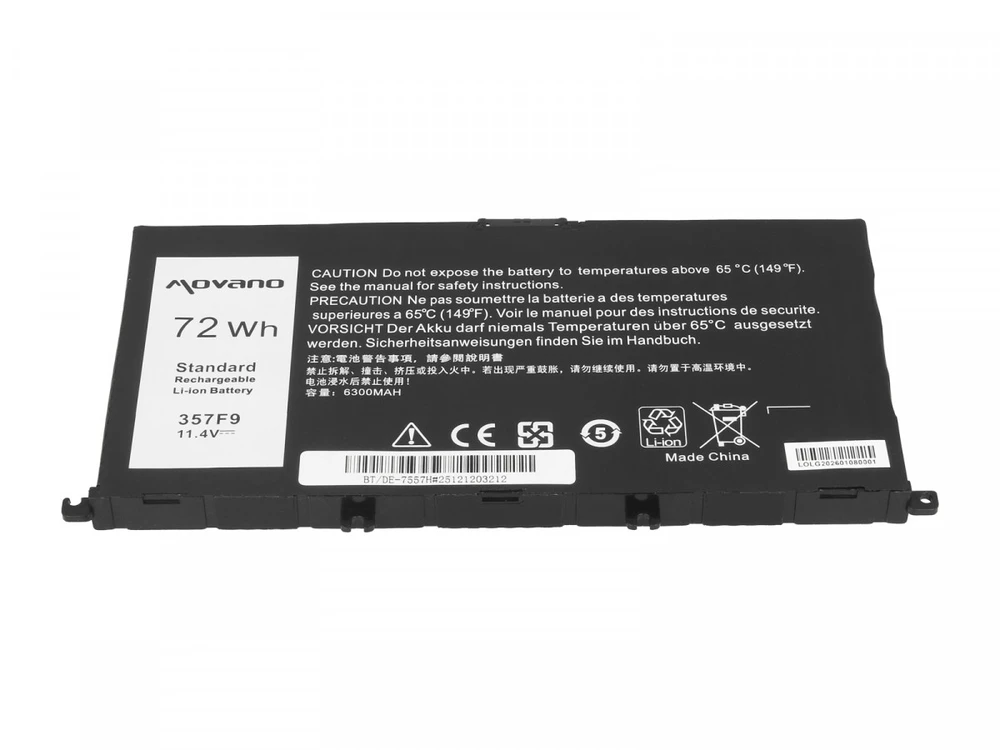 „Movano“ akumuliatorius „Movano“ akumuliatorius, skirtas „Dell Inspiron 15“ (7557), 15 (7559) (10,8–11,1 V) (6600 mAh)