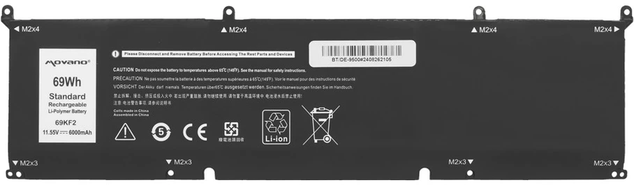 Movano 69kf2 baterija, skirta „Dell Alienware M17 M15 R3 R4 Precision 5550 XPS 9500 9510“ - 6000 mAh (69 WH)