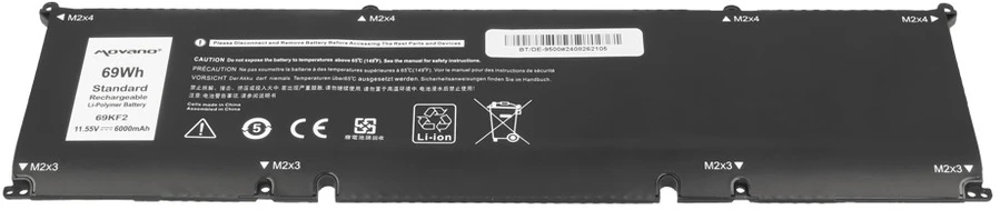Movano 69kf2 baterija, skirta „Dell Alienware M17 M15 R3 R4 Precision 5550 XPS 9500 9510“ - 6000 mAh (69 WH)