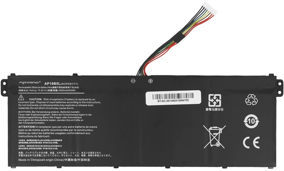 „Acer Aspire 5 A515-43 Swift 3 SF314-42 Vero AV15-51“ ap19b5l baterija - 3400 mAh (52 Wh)