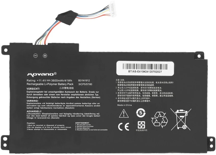 Baterija Movano Baterija B31N1912 C31N1912, skirta Asus E410MA L410MA
