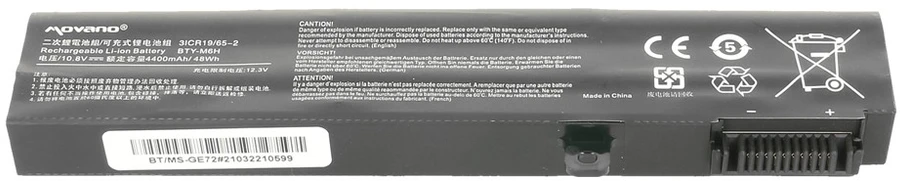 Movano Baterija bty-m6h do msi cx62 ge62 ge72 gl72 pe70 – 4400 mah (48 wh)