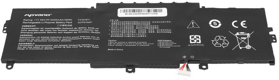 Movano „Asus Zenbook 14 UX433 UX433f UX433fa UX433fn UX433fl“ baterija C31N1811 – 3400 mAh (39 WH)
