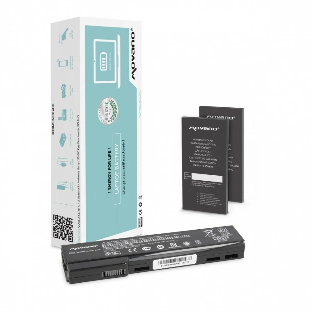 Hewlett Packard (HP) Bateria Movano do notebooka HP EliteBook 8460p, 8460w (10.8V-11.1V) (4400 mAh)
